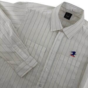 Vintage Brookfield USPS Uniform Shirt Mens 15.5 White Pinstripe Long Sleeve USA